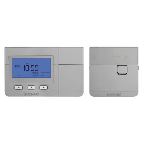 Sangamo Choice CHPRSTATDPRFS Wireless Digital Programmable Thermostat in Silver