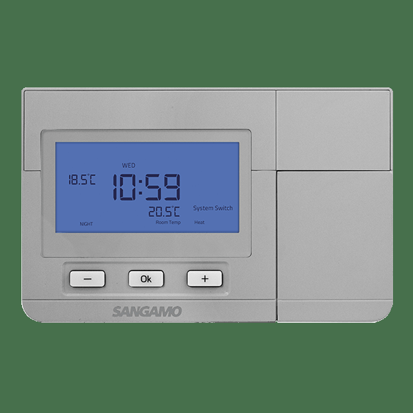 Sangamo CHPRSTATDPS Choice Plus Room Thermostat Digital Silver 7 Day Programmable With Frost Protection