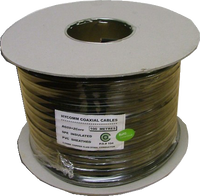 RG59+2 Shotgun CCTV Cable, 100 m, PVC, CCA option, SFX/59+2C-0.5-PVC-BLK-100