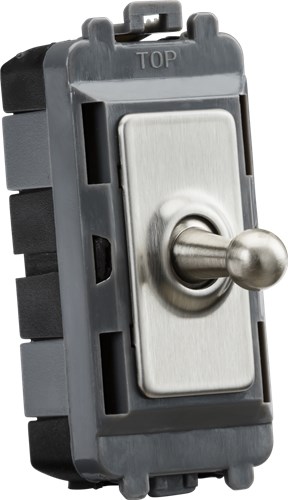 Knightsbridge 20AX 1G DP Toggle switch – brushed chrome GDM02TOGBC - West Midland Electrics | CCTV & Electrical Wholesaler