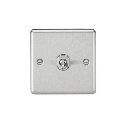 Knightsbridge 10AX 1G Intermediate Toggle Switch – Rounded Edge Brushed Chrome CLTOG12BC - West Midland Electrics | CCTV & Electrical Wholesaler