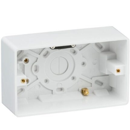 Knightsbridge Curved Edge Double 47mm Pattress Box with Earth Terminal and Cable Strain Relief CU1600 - West Midland Electrics | CCTV & Electrical Wholesaler 5