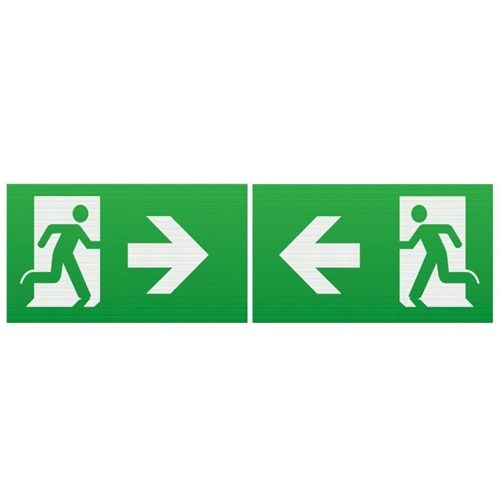 Knightsbridge Running Man Legend (kit of 2) with Left/Right Facing Arrow for EMEXIT / EMLREC / EMLSUS / EMXST EMEXITLR - West Midland Electrics | CCTV & Electrical Wholesaler