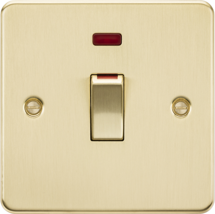 Knightsbridge 45A 1G DP Switch with neon – brushed brass FP81MNBB - West Midland Electrics | CCTV & Electrical Wholesaler 3