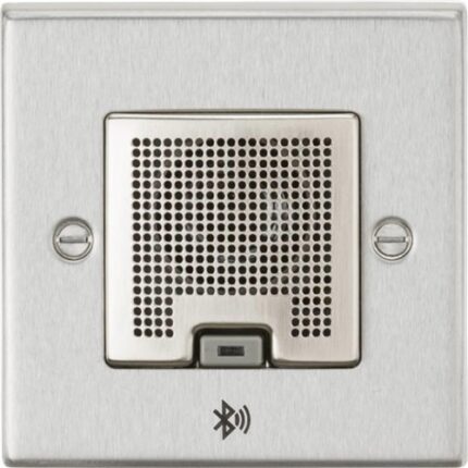 Knightsbridge 3W RMS Bluetooth Speaker Outlet – Brushed Chrome CSBLUEBC - West Midland Electrics | CCTV & Electrical Wholesaler