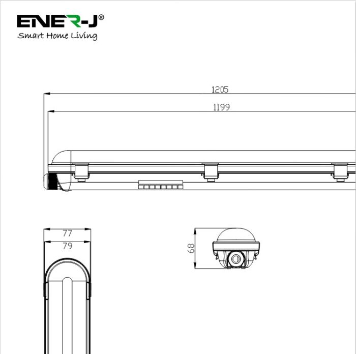 Ener-J Non Corrosive Waterproof Fitting, 1.2m 40W, 120 lumens per Watt, 6000K E180 - West Midland Electrics | CCTV & Electrical Wholesaler 3