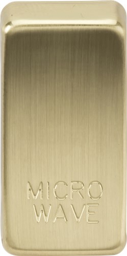 Knightsbridge Switch cover “marked MICROWAVE” – brushed brass GDMICROBB - West Midland Electrics | CCTV & Electrical Wholesaler