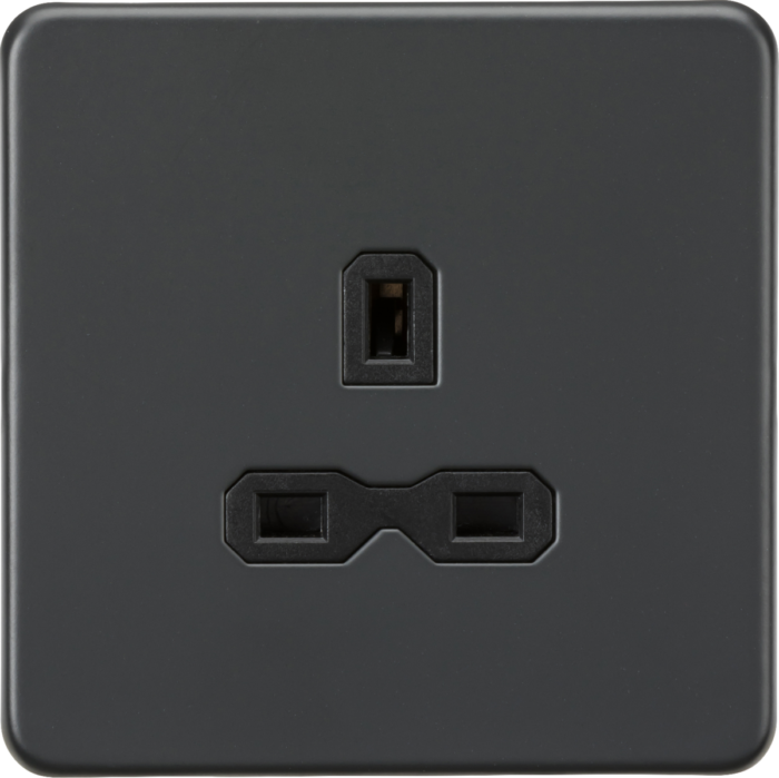 Knightsbridge 13A 1G Unswitched socket – Anthracite with black insert SFR7000UAT - West Midland Electrics | CCTV & Electrical Wholesaler 3