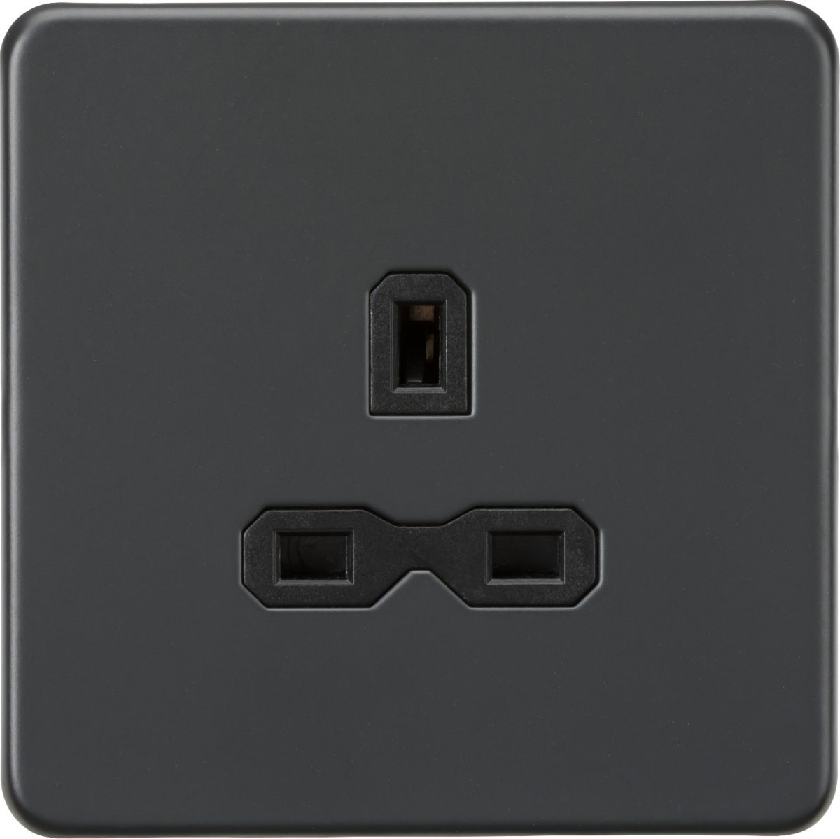 Knightsbridge 13A 1G Unswitched socket – Anthracite with black insert SFR7000UAT - West Midland Electrics | CCTV & Electrical Wholesaler