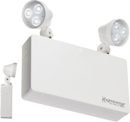 Knightsbridge 230V IP20 6W LED Twin Spot Emergency Light EMTWINLPC - West Midland Electrics | CCTV & Electrical Wholesaler