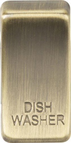 Knightsbridge Switch cover “marked DISHWASHER” – antique brass GDDISHAB - West Midland Electrics | CCTV & Electrical Wholesaler