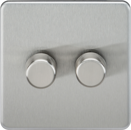 Knightsbridge 2G 2-way 10-200W (5-150W LED) Intelligent dimmer SF2192BC – Brushed Chrome - West Midland Electrics | CCTV & Electrical Wholesaler 3