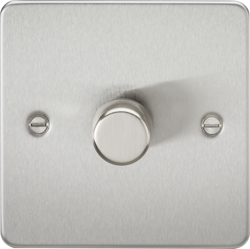 Knightsbridge 1G 2-way 10-200W (5-150W LED) Intelligent dimmer FP2191BC – Brushed Chrome - West Midland Electrics | CCTV & Electrical Wholesaler