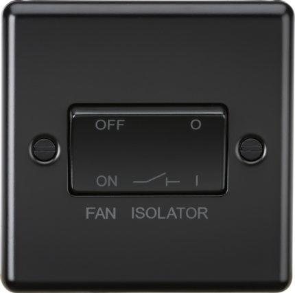 Knightsbridge 10AX 3 Pole Fan Isolator Switch – Matt Black CL11MBB - West Midland Electrics | CCTV & Electrical Wholesaler