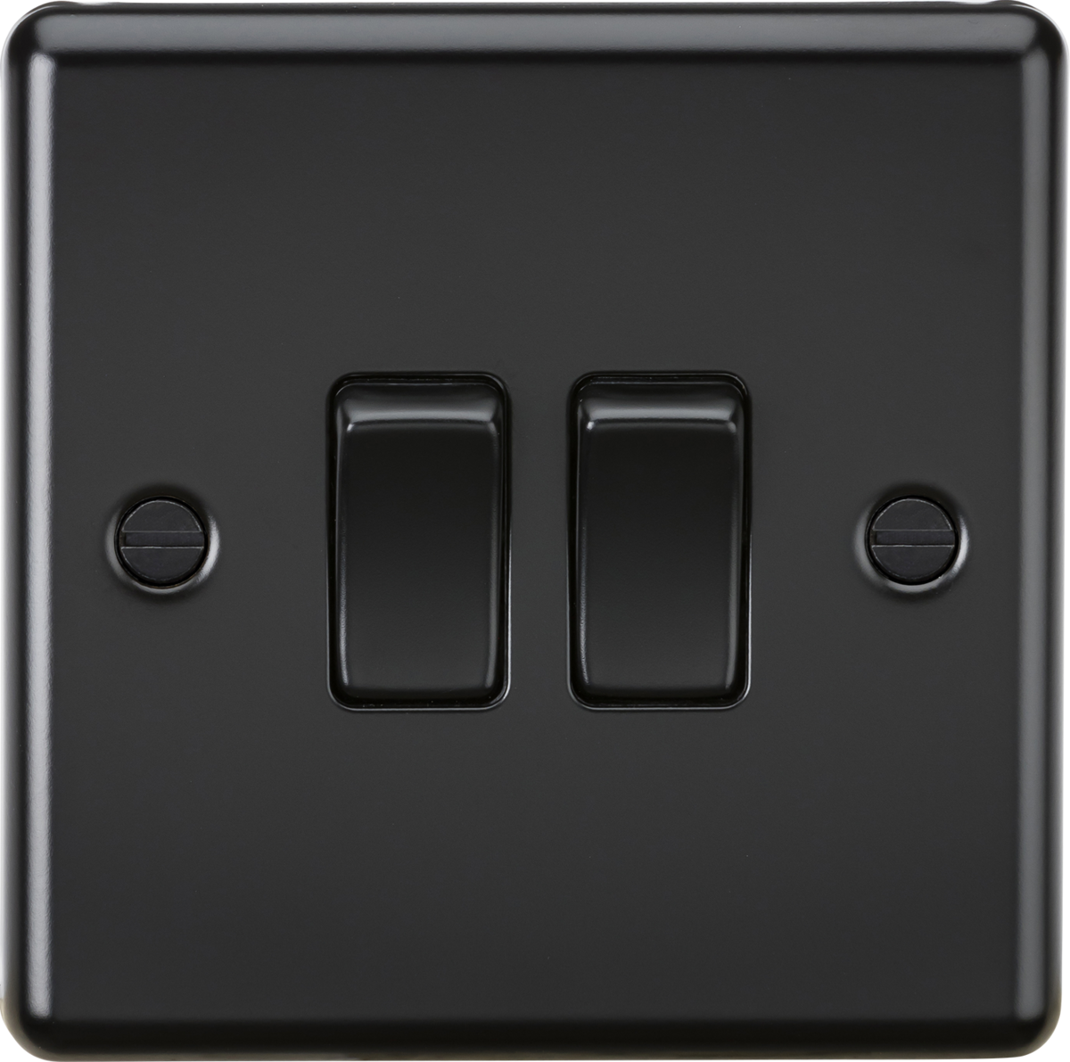 Knightsbridge 10AX 2G 2 Way Plate Switch – Matt Black CL3MBB - West Midland Electrics | CCTV & Electrical Wholesaler