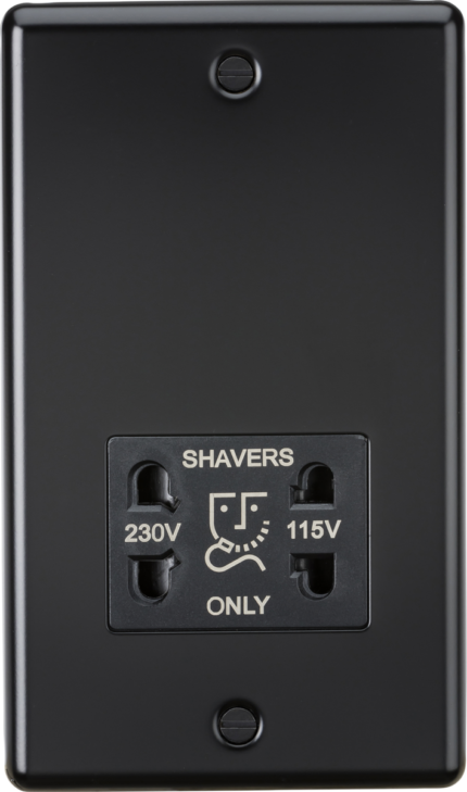 Knightsbridge 115-230V Dual Voltage Shaver Socket – Matt Black CL89MB - West Midland Electrics | CCTV & Electrical Wholesaler