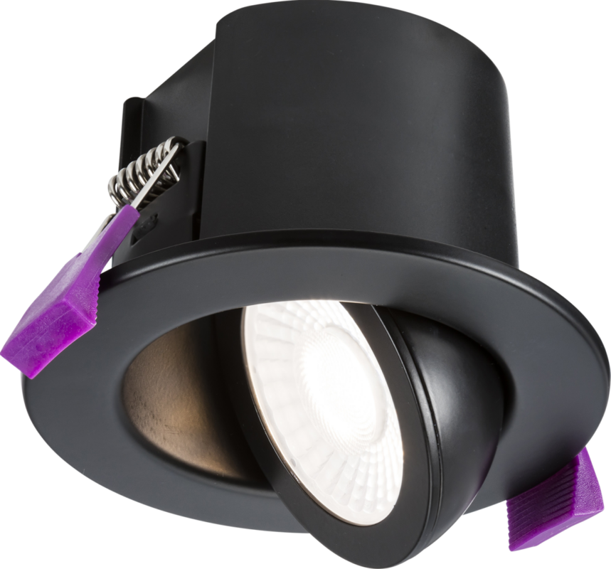 Knightsbridge SpektroLED Evo Tilt – Fire Rated IP65 Downlight with 2 x Wattage and 4 x CCT – Matt Black SPKEVTMB - West Midland Electrics | CCTV & Electrical Wholesaler