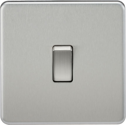 Knightsbridge 10AX 1G DP Switch – Brushed Chrome - West Midland Electrics | CCTV & Electrical Wholesaler