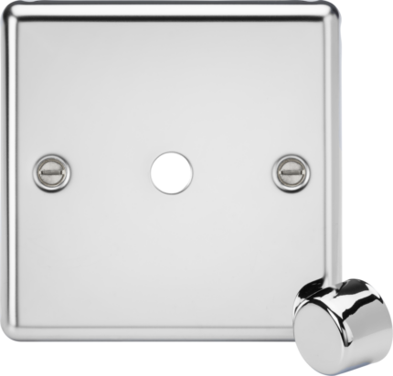 Knightsbridge 1G Dimmer Plate with Matching Metal Dimmer Cap CL1DIMPC – Polished Chrome - West Midland Electrics | CCTV & Electrical Wholesaler