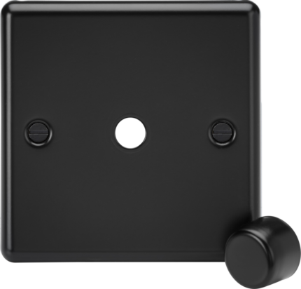 Knightsbridge 1G Dimmer Plate with Matching Metal Dimmer Cap – Matt Black - West Midland Electrics | CCTV & Electrical Wholesaler