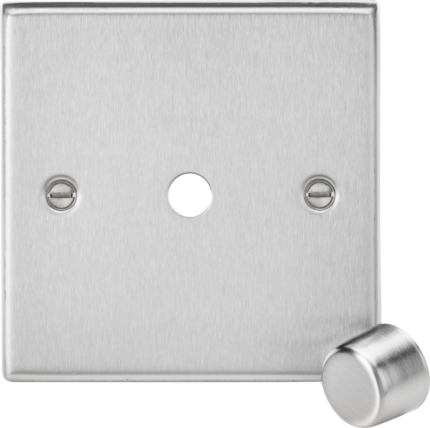 Knightsbridge 1G Dimmer Plate with Matching Metal Dimmer Cap CS1DIMBC – Brushed Chrome - West Midland Electrics | CCTV & Electrical Wholesaler 3