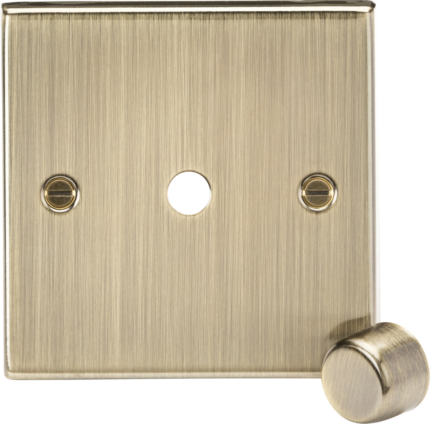 Knightsbridge 1G Dimmer Plate with Matching Metal Dimmer Cap – Antique Brass - West Midland Electrics | CCTV & Electrical Wholesaler 5
