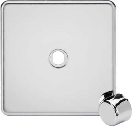Knightsbridge 1G Dimmer Plate with Matching Metal Dimmer Cap – Polished Chrome - West Midland Electrics | CCTV & Electrical Wholesaler 5