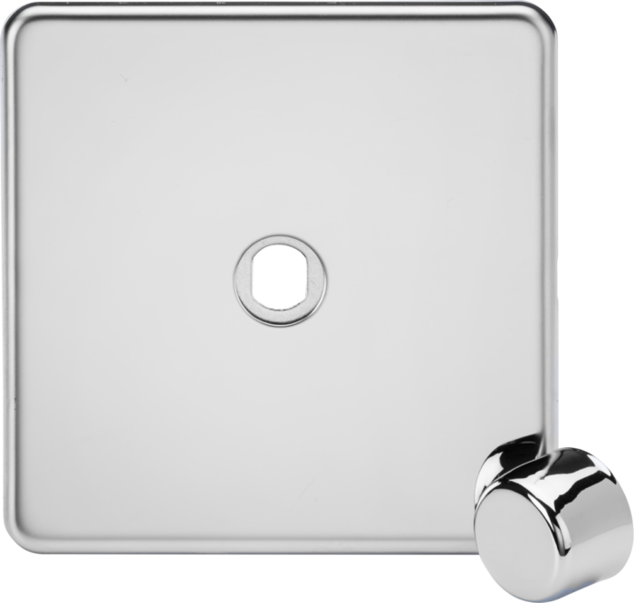 Knightsbridge 1G Dimmer Plate with Matching Metal Dimmer Cap – Polished Chrome - West Midland Electrics | CCTV & Electrical Wholesaler 3