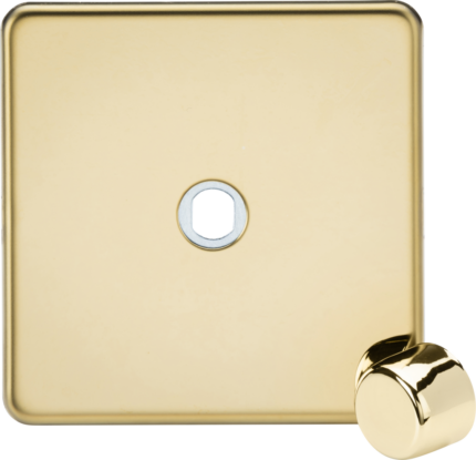 Knightsbridge 1G Dimmer Plate with Matching Metal Dimmer Cap – Polished Brass - West Midland Electrics | CCTV & Electrical Wholesaler 5