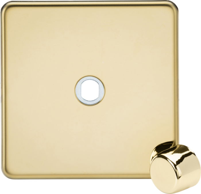Knightsbridge 1G Dimmer Plate with Matching Metal Dimmer Cap – Polished Brass - West Midland Electrics | CCTV & Electrical Wholesaler 3