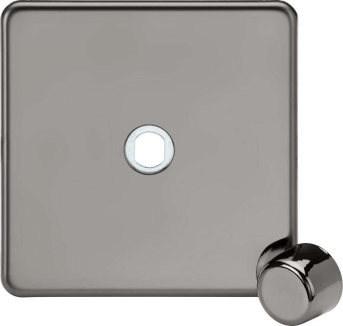 Knightsbridge 1G Dimmer Plate with Matching Metal Dimmer Cap – Black Nickel - West Midland Electrics | CCTV & Electrical Wholesaler 3