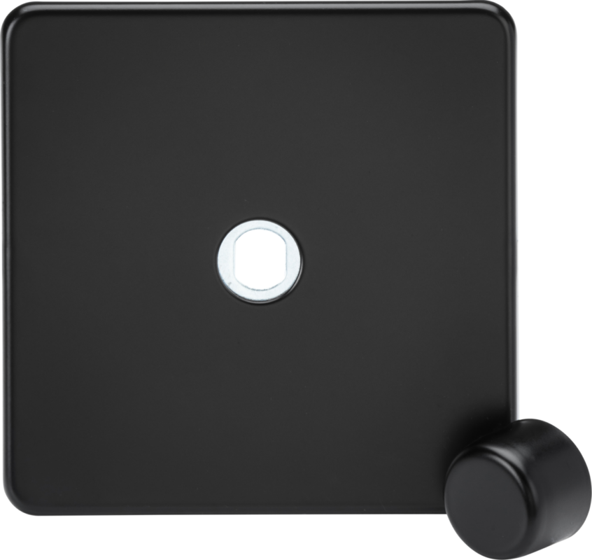 Knightsbridge 1G Dimmer Plate with Matching Metal Dimmer Cap -Matt Black - West Midland Electrics | CCTV & Electrical Wholesaler