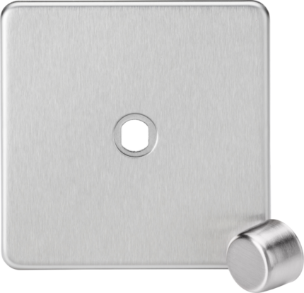 Knightsbridge 1G Dimmer Plate with Matching Metal Dimmer Cap – Brushed Chrome - West Midland Electrics | CCTV & Electrical Wholesaler 5