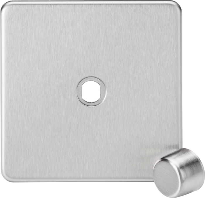 Knightsbridge 1G Dimmer Plate with Matching Metal Dimmer Cap – Brushed Chrome - West Midland Electrics | CCTV & Electrical Wholesaler 3