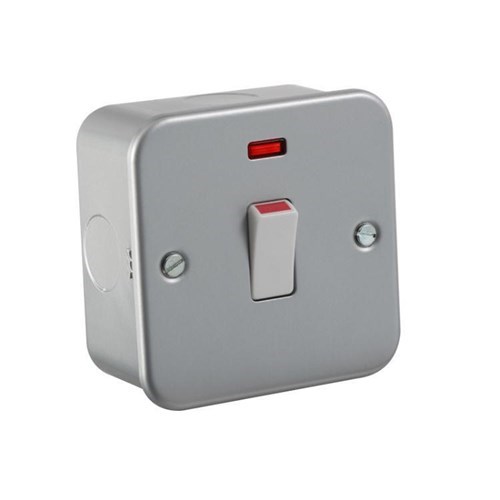 Knightsbridge Metal Clad 20A 1G DP Switch with Neon M8341N - West Midland Electrics | CCTV & Electrical Wholesaler