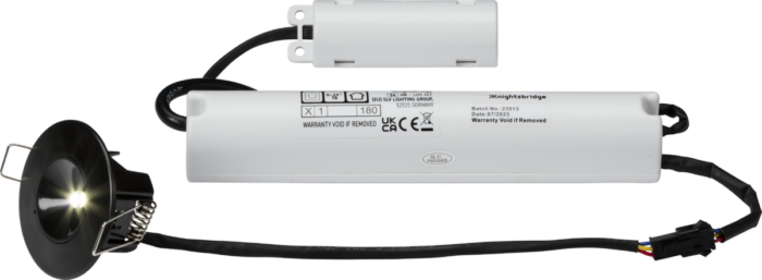 Knightsbridge 230V IP20 3.5W LED Emergency Downlight 5500K (maintained/non-maintained use) Black - West Midland Electrics | CCTV & Electrical Wholesaler 3