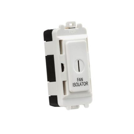 Knightsbridge 10A Fan Isolator Key Switch Module – White GDM021U - West Midland Electrics | CCTV & Electrical Wholesaler