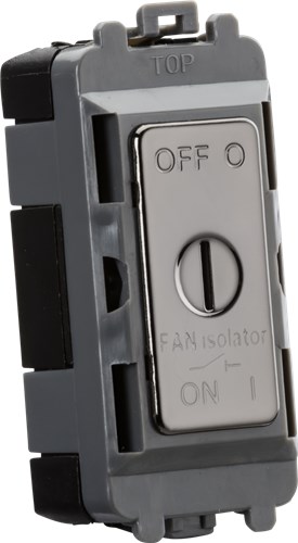 Knightsbridge 10A Fan Isolator Key Switch Module – black nickel GDM021BN - West Midland Electrics | CCTV & Electrical Wholesaler