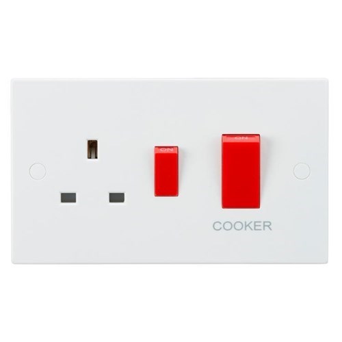 Knightsbridge 45A DP Cooker Switch and 13A Socket SN8333 - West Midland Electrics | CCTV & Electrical Wholesaler