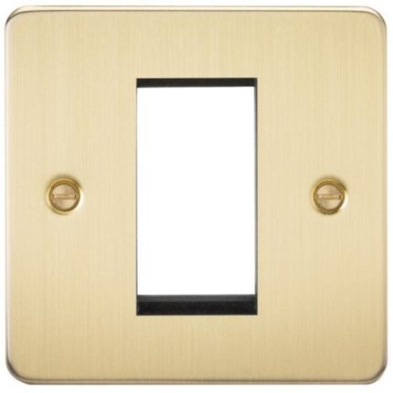 Knightsbridge Flat Plate 1G Modular Faceplate – Brushed Brass FP1GBB - West Midland Electrics | CCTV & Electrical Wholesaler