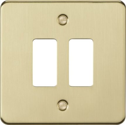 Knightsbridge 2G grid faceplate – brushed brass GDFP002BB - West Midland Electrics | CCTV & Electrical Wholesaler