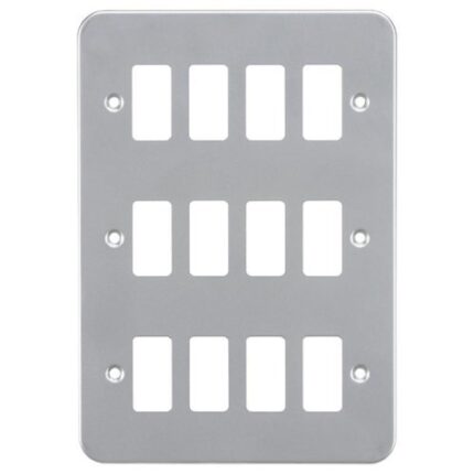 Knightsbridge Metalclad 12G grid faceplate GDFP0012M - West Midland Electrics | CCTV & Electrical Wholesaler