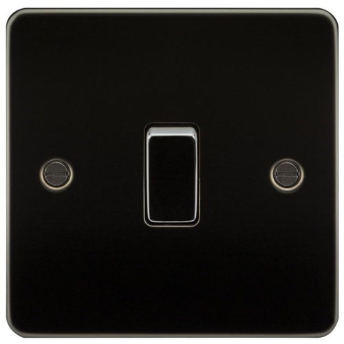 Knightsbridge Flat Plate 20A 1G DP switch – gunmetal FP8341GM - West Midland Electrics | CCTV & Electrical Wholesaler