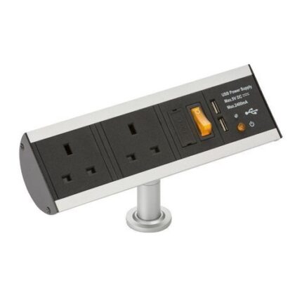 Knightsbridge 13A 2G Desktop Power Station with Dual USB Charger (2.4A) SK0011 - West Midland Electrics | CCTV & Electrical Wholesaler
