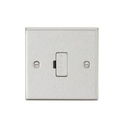 Knightsbridge 13A Fused Spur Unit – Square Edge Brushed Chrome CS6BC - West Midland Electrics | CCTV & Electrical Wholesaler