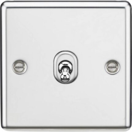 Knightsbridge 10AX 1G Intermediate Toggle Switch – Rounded Edge Polished Chrome CLTOG12PC - West Midland Electrics | CCTV & Electrical Wholesaler