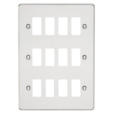 Knightsbridge Flat plate 12G grid faceplate – polished chrome GDFP012PC - West Midland Electrics | CCTV & Electrical Wholesaler 5