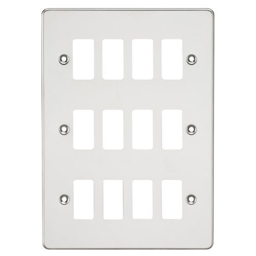 Knightsbridge Flat plate 12G grid faceplate – polished chrome GDFP012PC - West Midland Electrics | CCTV & Electrical Wholesaler 3