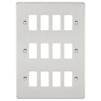 Knightsbridge Flat plate 12G grid faceplate – brushed chrome GDFP012BC - West Midland Electrics | CCTV & Electrical Wholesaler 5