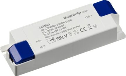 Knightsbridge IP20 350mA 16.5W Constant Current Dimmable LED Driver 1W210DA - West Midland Electrics | CCTV & Electrical Wholesaler